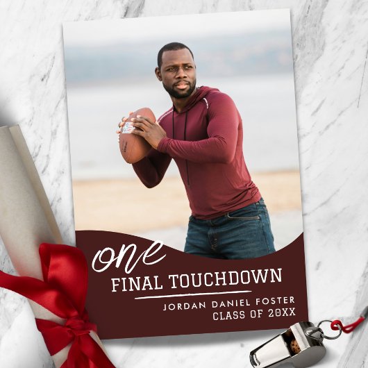 Football Atleet Afstuderen Aankondiging