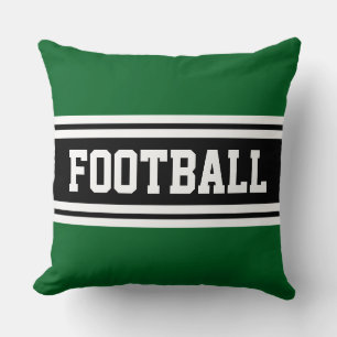 FOOTBALL Atletisch Groen Zwart Wit Racing Stripes Kussen