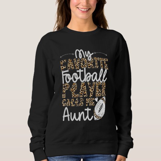 Football Aunt Football Player Leopard Pattern Foot Trui (Voorkant)