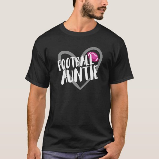Football Auntie Heart T-shirt (Voorkant)