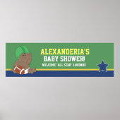 Football Baby Aangepaste Baby shower banner afdruk Poster (Voorkant)