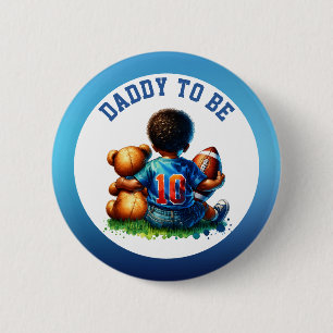 Football Baby Boy en Teddy Baby Daddy om te zijn Ronde Button 5,7 Cm