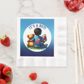 Football Baby Boy en Teddy Baby shower Het is een  Servet (Insitu)