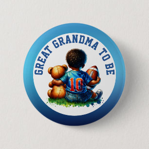 Football Baby Boy en Teddy Bear Oma om te zijn Ronde Button 5,7 Cm