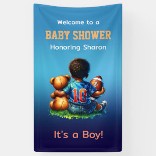 Football Baby Boy met Teddy Baby shower Welkom Spandoek