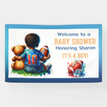 Football Baby Boy met Teddy Baby shower Welkom