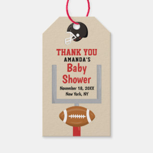 Football Baby Boy Shower: bedankt Cadeaulabel