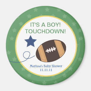 Football Baby shower 3-inch Ronde Favor Magnet