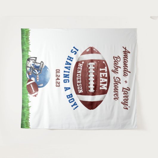 Football Baby shower Achtergrond Wandkleed (Voorkant (horizontaal))