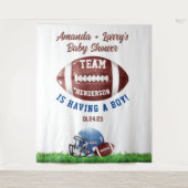 Football Baby shower Achtergrond Wandkleed (Voorkant)