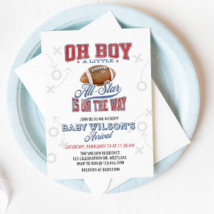 Football Baby shower, Baby shower uitnodiging, Kaart