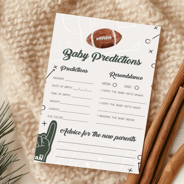 Football Baby shower Baby voorspellingen spel (Football Sports Baby Shower Baby Predictions Game )