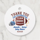Football Baby shower Bedankjes Labels (Voorkant)