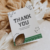 Football Baby shower bedankpas