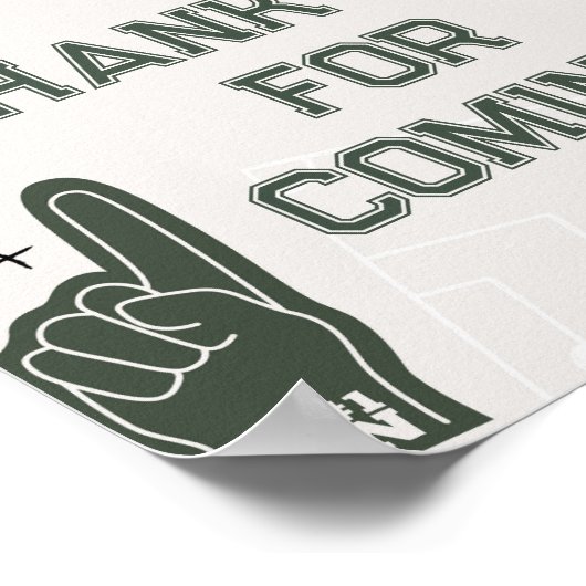 Football Baby shower Bedankt voor uw komst Poster (Hoek)