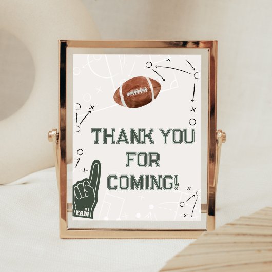 Football Baby shower Bedankt voor uw komst Poster