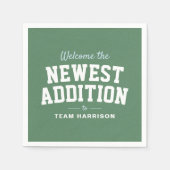 Football baby shower blauw achterklep gepersonalis servet (Voorkant)