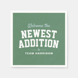 Football baby shower blauw achterklep gepersonalis servet