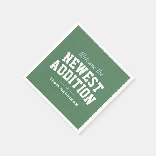 Football baby shower blauw achterklep gepersonalis servet (Hoek)