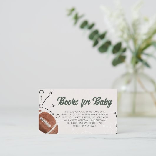 Football Baby shower Boeken voor Baby Informatiekaartje (Staand voorkant)