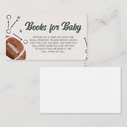 Football Baby shower Boeken voor Baby Informatiekaartje (Voorkant / Achterkant)