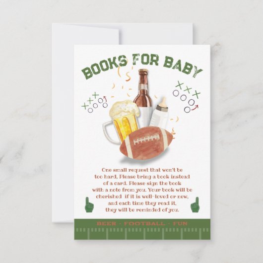 Football Baby shower Boeken voor Baby Kaart (Voorkant)