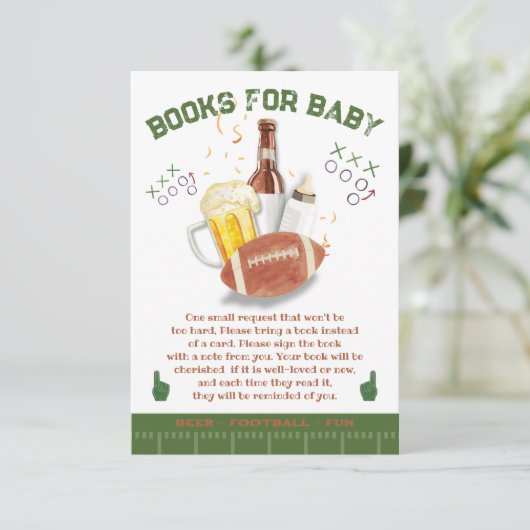 Football Baby shower Boeken voor Baby Kaart (Staand voorkant)