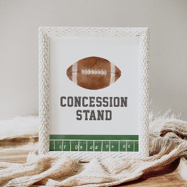 Football Baby shower Concessie Stand Sign Poster