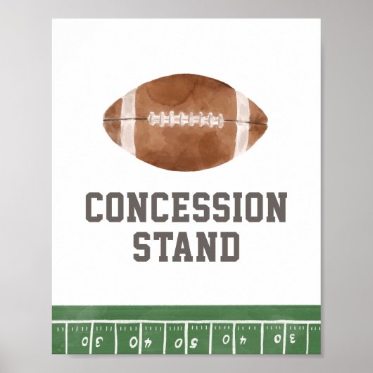 Football Baby shower Concessie Stand Sign Poster (Voorkant)