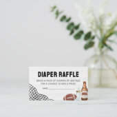 Football Baby Shower Diaper Raffle Informatiekaartje (Staand voorkant)