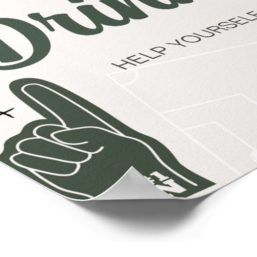 Football Baby shower Drinken Poster (Hoek)