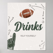 Football Baby shower Drinken Poster (Voorkant)
