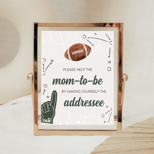 Football Baby shower Envelope Station Poster