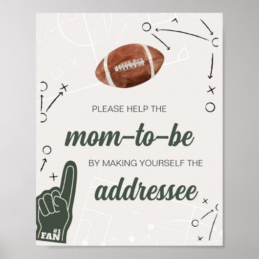 Football Baby shower Envelope Station Poster (Voorkant)