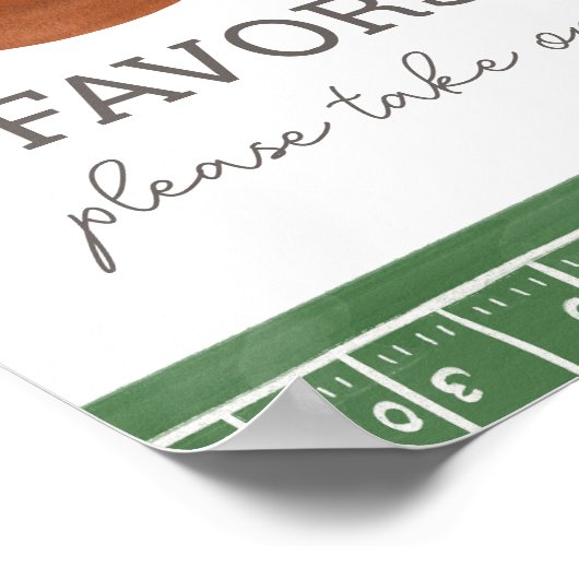 Football Baby shower Favorieten Sign Poster (Hoek)