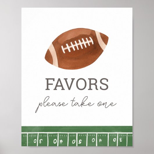 Football Baby shower Favorieten Sign Poster (Voorkant)