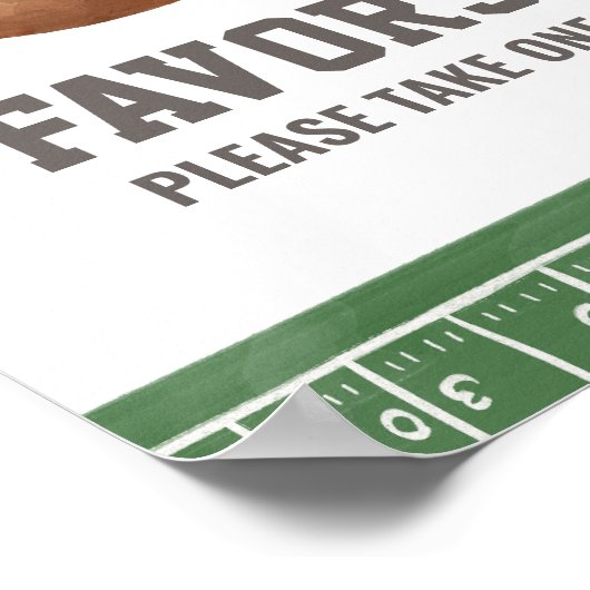 Football Baby shower Favorieten Sign Poster (Hoek)