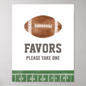 Football Baby shower Favorieten Sign Poster (Voorkant)