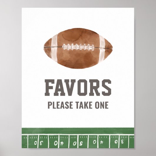 Football Baby shower Favorieten Sign Poster (Voorkant)