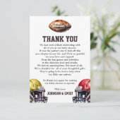 Football Baby shower Gridiron Thema Bedankkaart (Staand voorkant)