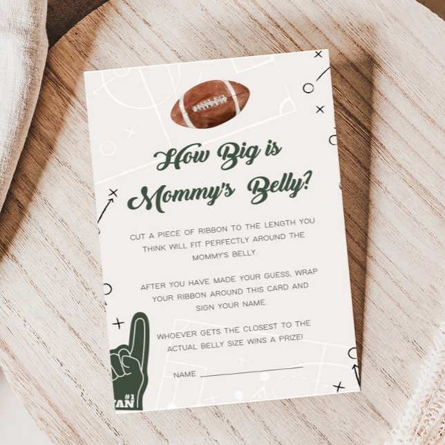 Football Baby shower Hoe Big Mommy's Belly Game (Football Sports Baby Shower How Big is Mommy's Belly Game)