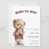 Football Baby Shower Invitation | Born to Win Kaart (Voorkant)