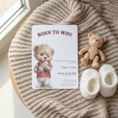 Football Baby Shower Invitation | Born to Win Kaart