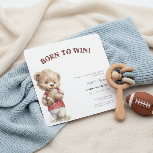 Football Baby Shower Invitation | Born to Win  Save The Date