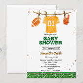 Football baby shower invitation kaart (Voorkant / Achterkant)