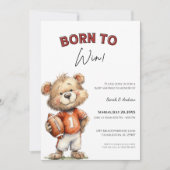 Football Baby Shower Invite Born to Win Theme Kaart (Voorkant)