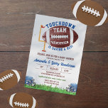 Football Baby shower Kaart<br><div class="desc">Deze football-thema baby shower-uitnodiging is de perfecte manier om de komst van een baby te vieren! De uitnodiging is voorzien van een afspeelbaar ontwerp met football graphics en het bericht "Touchdown! Je team heeft een jongen!" Deze uitnodiging is zeker een leuke en unieke manier om gasten uit te nodigen voor...</div>