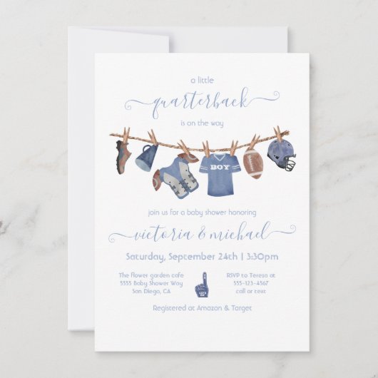 Football Baby shower Kaart (Voorkant)