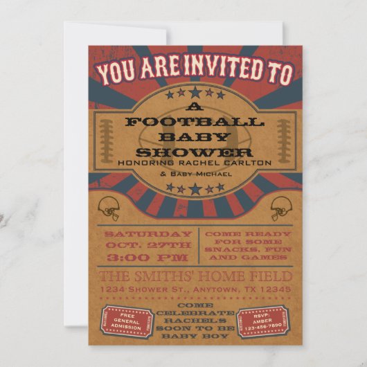  Football Baby shower Kaart (Voorkant)