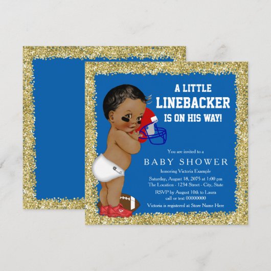 Football Baby shower Kaart (Voorkant / Achterkant)